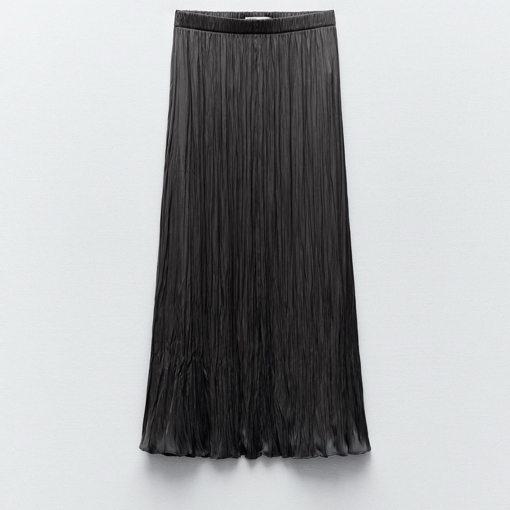 Zara Black Maxi Pleated Skirt